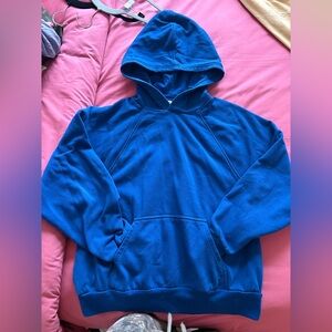 Blue Hooded Pullover Sweatshirt